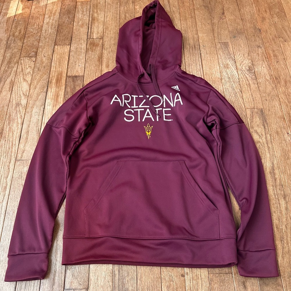 Adidas Arizona State Hoodie Mens Medium Climawarm Sun Devils Maroon Active‎